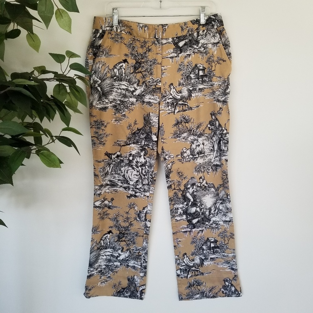 Karen Kane Victorian Country Print Pants Sz 12